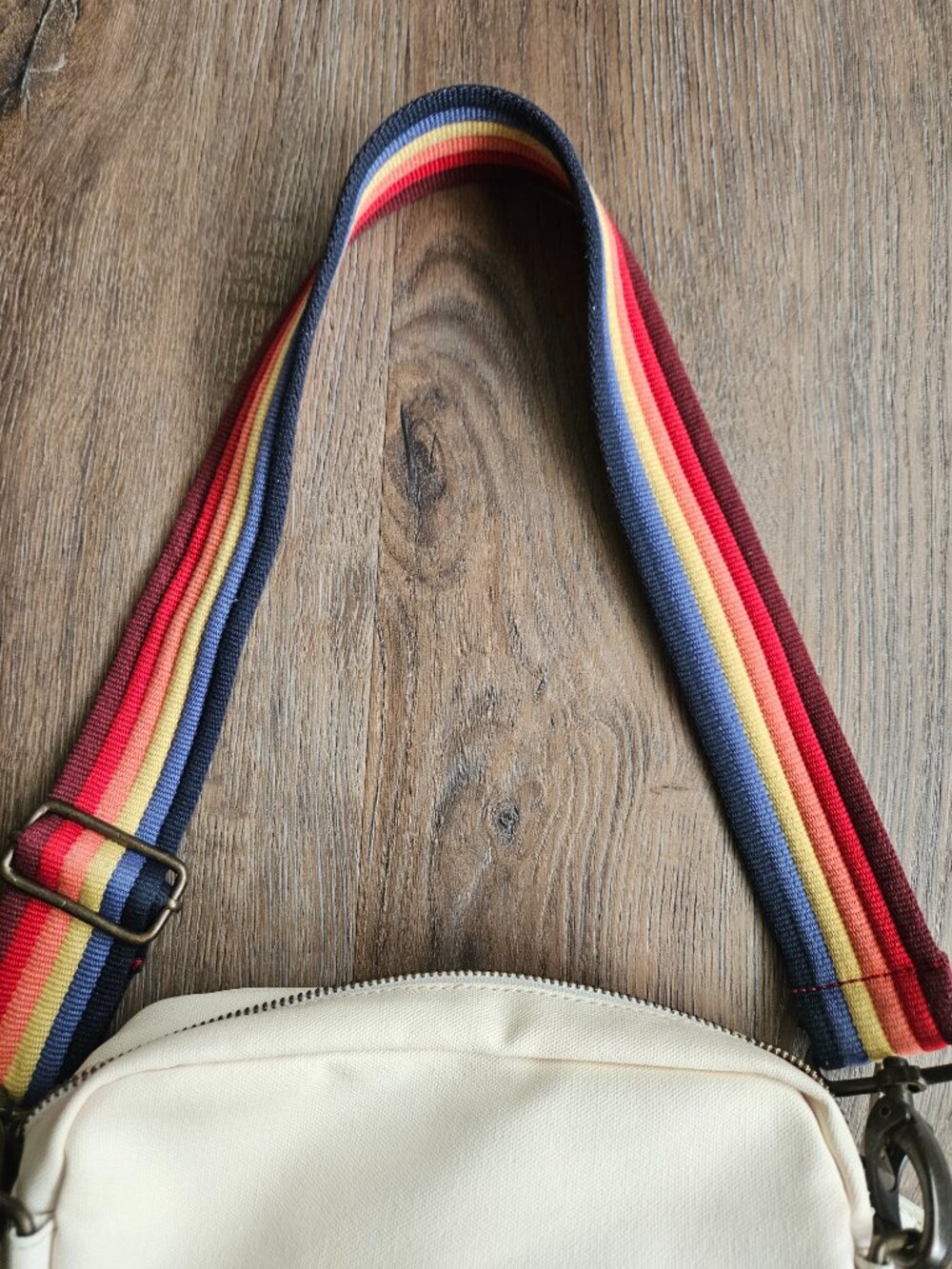 Marine Layer crossbody belt sling bag fanny pack cream waxed cotton canvas exter - Picture 6 of 6